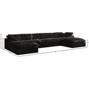 Meridian Cozy Black Velvet Comfort Modular Sectional IMAGE 8