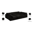 Meridian Cozy Black Velvet Comfort Modular Sectional IMAGE 9