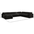 Meridian Cozy Black Velvet Comfort Modular Sectional IMAGE 8