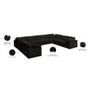 Meridian Cozy Black Velvet Comfort Modular Sectional IMAGE 10