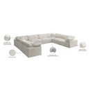 Meridian Cozy Cream Velvet Comfort Modular Sectional IMAGE 10