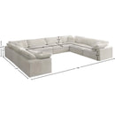 Meridian Cozy Cream Velvet Comfort Modular Sectional IMAGE 9