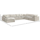 Meridian Cozy Cream Velvet Comfort Modular Sectional IMAGE 8