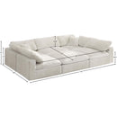 Meridian Cozy Cream Velvet Comfort Modular Sectional IMAGE 8