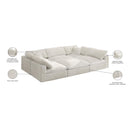 Meridian Cozy Cream Velvet Comfort Modular Sectional IMAGE 9