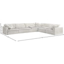 Meridian Cozy Cream Velvet Comfort Modular Sectional IMAGE 8
