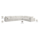 Meridian Cozy Cream Velvet Comfort Modular Sectional IMAGE 9