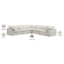 Meridian Cozy Cream Velvet Comfort Modular Sectional IMAGE 8