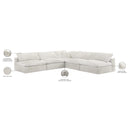 Meridian Cozy Cream Velvet Comfort Modular Sectional IMAGE 6