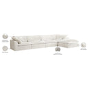 Meridian Cozy Cream Velvet Comfort Modular Sectional IMAGE 12