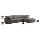Meridian Cozy Grey Velvet Comfort Modular Sectional IMAGE 12