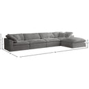 Meridian Cozy Grey Velvet Comfort Modular Sectional IMAGE 11