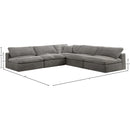 Meridian Cozy Grey Velvet Comfort Modular Sectional IMAGE 5
