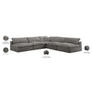 Meridian Cozy Grey Velvet Comfort Modular Sectional IMAGE 6