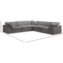 Meridian Cozy Grey Velvet Comfort Modular Sectional IMAGE 7