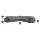 Meridian Cozy Grey Velvet Comfort Modular Sectional IMAGE 8