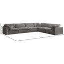 Meridian Cozy Grey Velvet Comfort Modular Sectional IMAGE 8