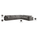 Meridian Cozy Grey Velvet Comfort Modular Sectional IMAGE 9