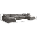 Meridian Cozy Grey Velvet Comfort Modular Sectional IMAGE 8