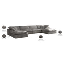 Meridian Cozy Grey Velvet Comfort Modular Sectional IMAGE 9