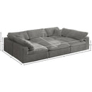 Meridian Cozy Grey Velvet Comfort Modular Sectional IMAGE 8
