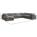 Meridian Cozy Grey Velvet Comfort Modular Sectional IMAGE 8