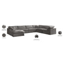 Meridian Cozy Grey Velvet Comfort Modular Sectional IMAGE 9
