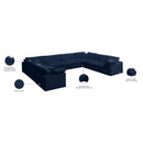 Meridian Cozy Navy Velvet Comfort Modular Sectional IMAGE 10