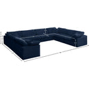 Meridian Cozy Navy Velvet Comfort Modular Sectional IMAGE 9