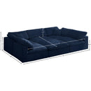 Meridian Cozy Navy Velvet Comfort Modular Sectional IMAGE 8