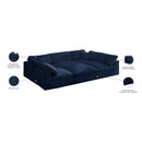 Meridian Cozy Navy Velvet Comfort Modular Sectional IMAGE 9
