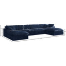 Meridian Cozy Navy Velvet Comfort Modular Sectional IMAGE 8