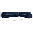 Meridian Cozy Navy Velvet Comfort Modular Sectional IMAGE 8