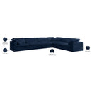 Meridian Cozy Navy Velvet Comfort Modular Sectional IMAGE 9