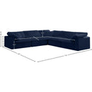 Meridian Cozy Navy Velvet Comfort Modular Sectional IMAGE 7