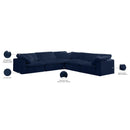 Meridian Cozy Navy Velvet Comfort Modular Sectional IMAGE 8