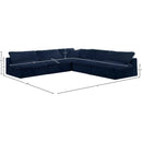 Meridian Cozy Navy Velvet Comfort Modular Sectional IMAGE 5