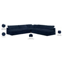 Meridian Cozy Navy Velvet Comfort Modular Sectional IMAGE 6
