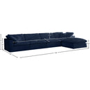Meridian Cozy Navy Velvet Comfort Modular Sectional IMAGE 11