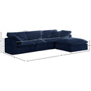 Meridian Cozy Navy Velvet Comfort Modular Sectional IMAGE 11