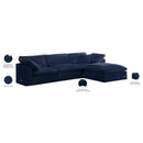 Meridian Cozy Navy Velvet Comfort Modular Sectional IMAGE 12