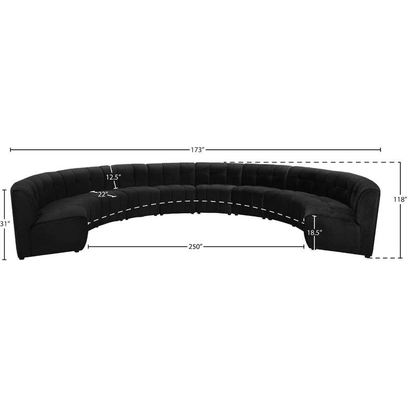 Meridian Limitless Black Velvet 10 pc Modular Sectional IMAGE 13