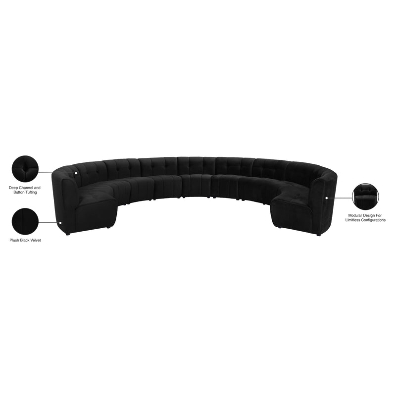 Meridian Limitless Black Velvet 11 pc Modular Sectional IMAGE 13