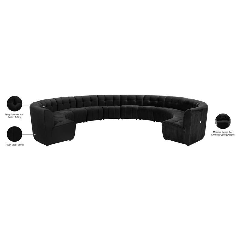 Meridian Limitless Black Velvet 12 pc Modular Sectional IMAGE 14