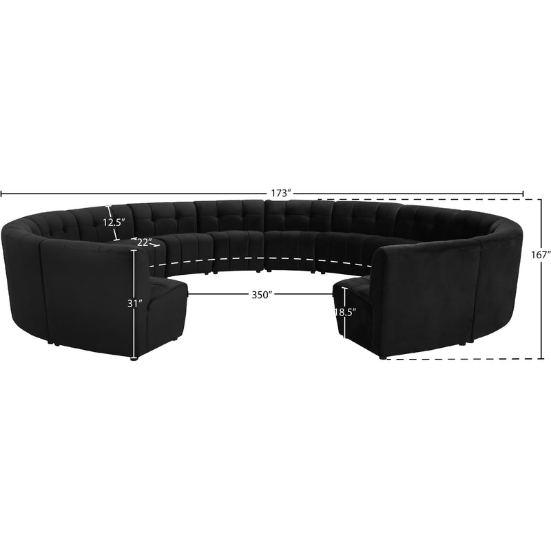 Meridian Limitless Black Velvet 14 pc Modular Sectional IMAGE 12