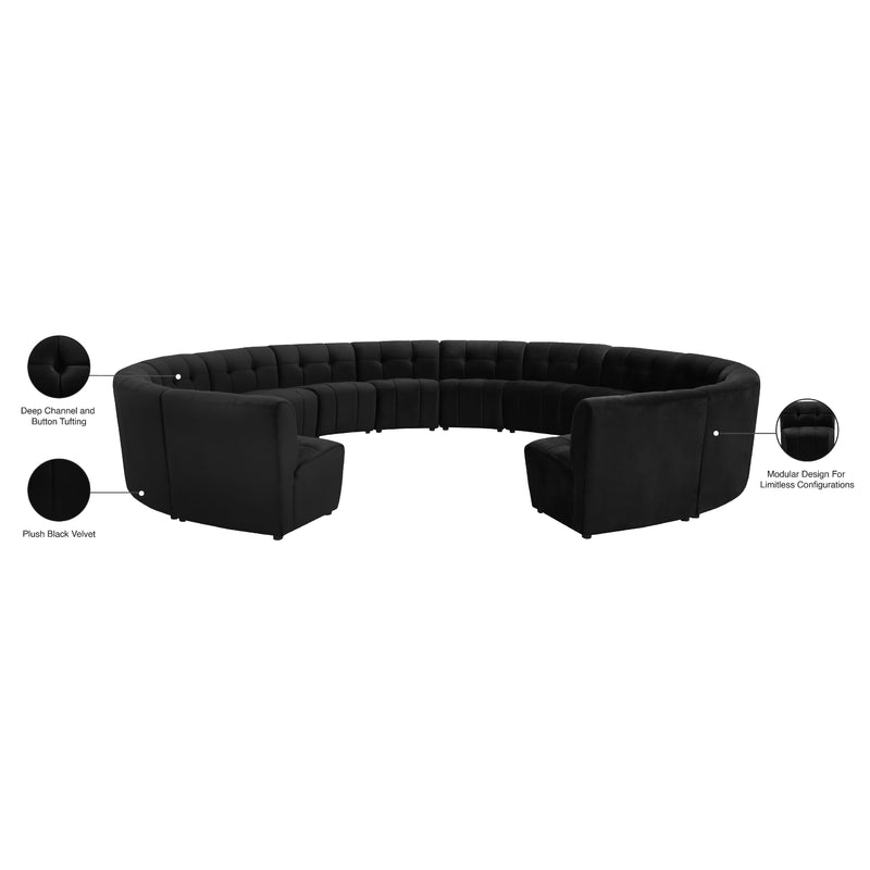 Meridian Limitless Black Velvet 14 pc Modular Sectional IMAGE 13