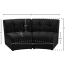 Meridian Limitless Black Velvet 2 pc Modular Sectional IMAGE 13