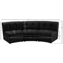 Meridian Limitless Black Velvet 3 pc Modular Sectional IMAGE 13