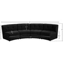 Meridian Limitless Black Velvet 4 pc Modular Sectional IMAGE 14