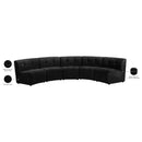 Meridian Limitless Black Velvet 5 pc Modular Sectional IMAGE 14